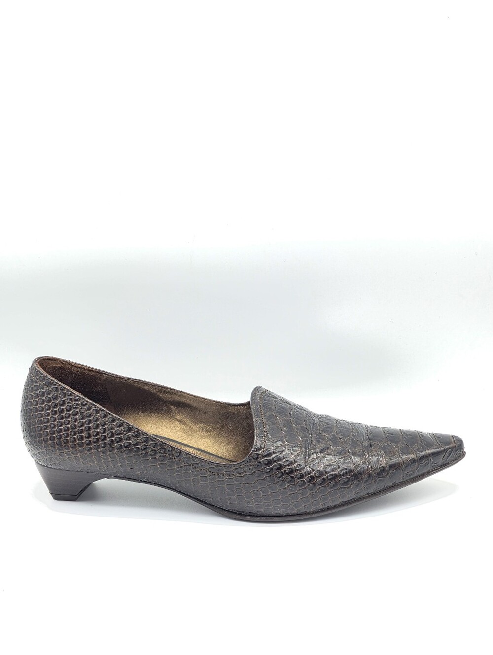 Vintage Peter Kaiser Genuine Snakeskin Low Heels | Size 8 Dark Academia Indie